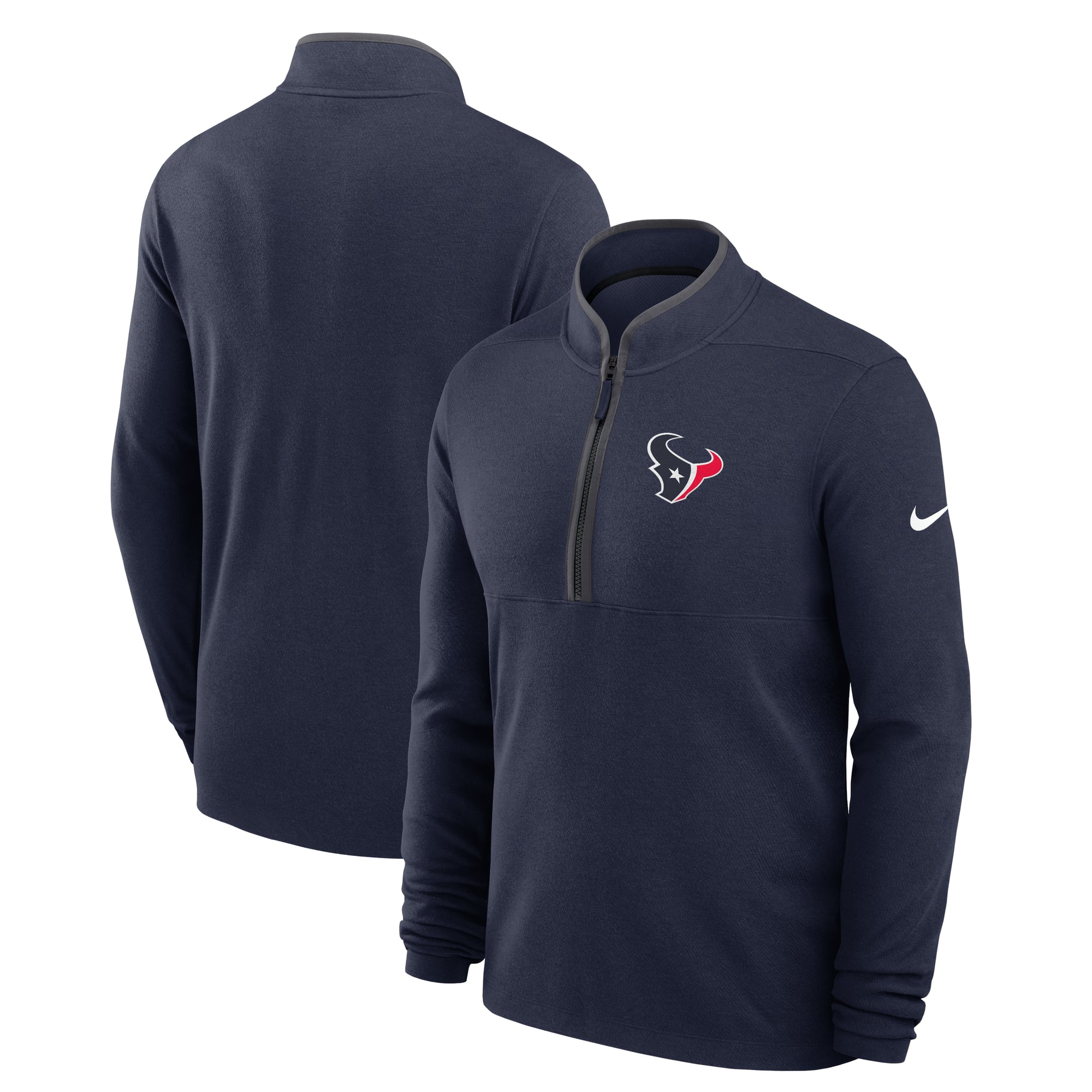 Men's Nike Navy Houston Texans Primetime Victory Dri-FIT Half-Zip Pullover
